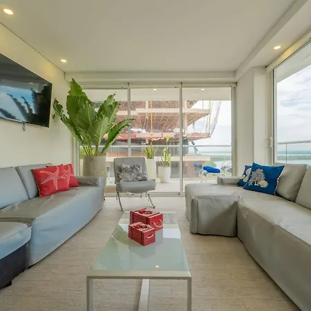 Mq1206 | Lujo, Vista Y Jacuzzi Privado 2bd Apartamento Cartagena