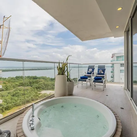 Mq1206 | Lujo, Vista Y Jacuzzi Privado 2bd * Cartagena