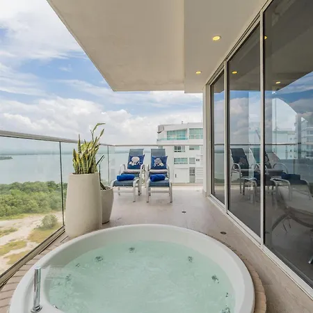 Mq1206 | Lujo, Vista Y Jacuzzi Privado 2bd Apartamento Cartagena